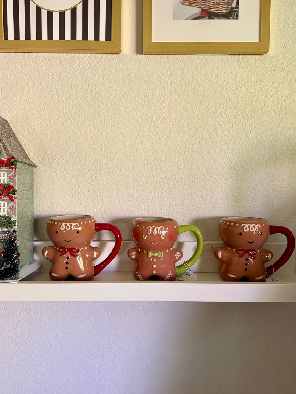 Set of 3 Cute Gingerbread Mugs